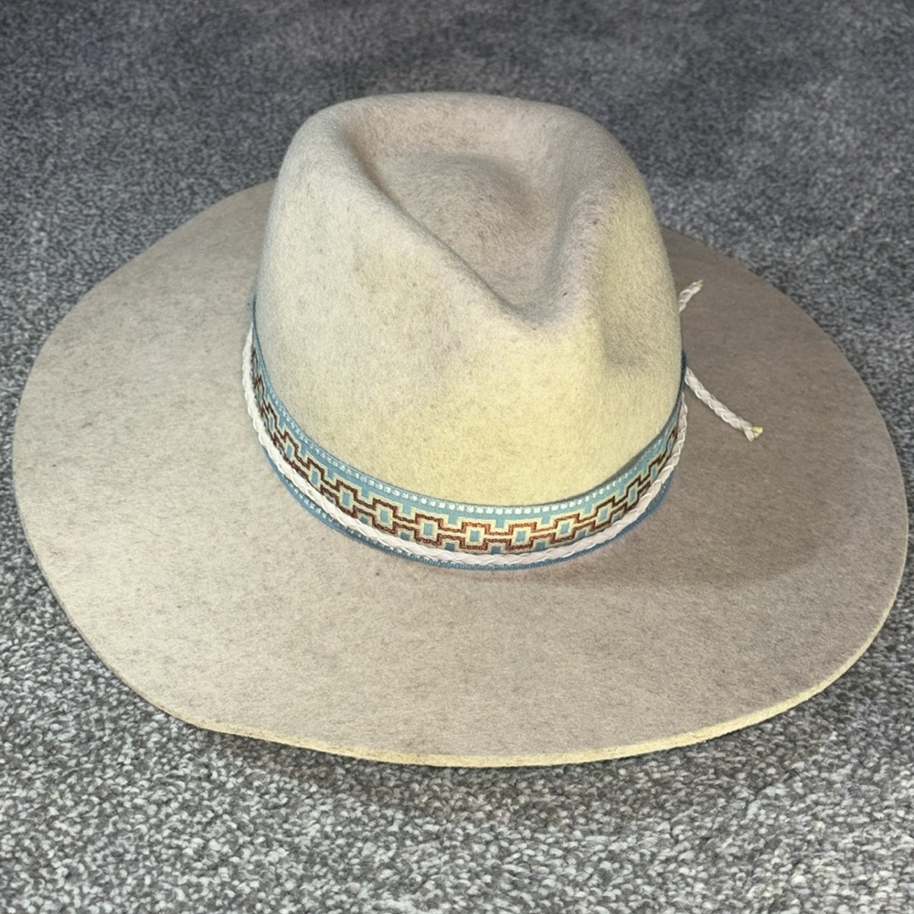 AMERICAN HAT MAKERS Maldives Moon Wide Brim Felt Fedora Size Small 55cm - Picture 9 of 14